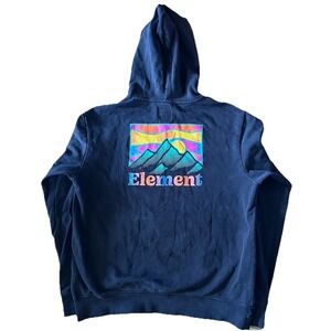 VTG Element Skateboards Hoodie Men/ XL Black Long Sleeve Pullover Sweatshirt Y2K